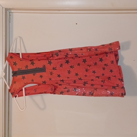 No Boundaries Sleeveless Tank Shiny Sequin Red With Stars - Size Small - Picture 6 of 7